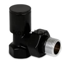 1/2" Köşe Radyatör Vanası Siyah ( Metal Volanlı )