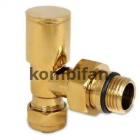 16x2 mm  PEX Köşe Radyatör Vanası Altın Renkli ( Metal Volanlı )